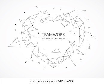 Wireframe mesh broken polygonal element. Heart shape with connected lines and dots. Connection Structure. Digital Data Visualization.