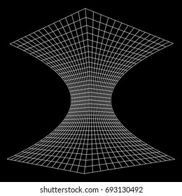 Wireframe Mesh Funnel. Connection Structure. Big Data Visualization Concept. Vector Illustration.