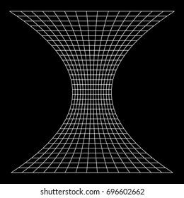 Wireframe Mesh Funnel. Connection Structure. Big Data Visualization Concept. Vector Illustration.
