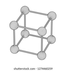 Wireframe Mesh Molecule Grid. Connection Structure. Low poly vector illustration. Science and medical healthcare concept