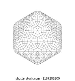 Wireframe mesh objects. Network line, HUD design sphere. Abstract 3d Object. Isolated on white background