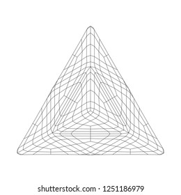 Wireframe mesh objects. Network line, HUD design sphere. Abstract 3d Object. Isolated on white background