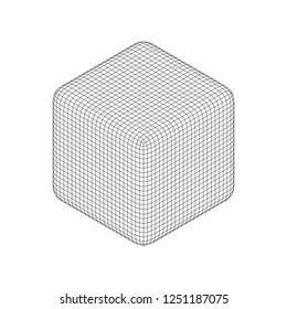 Wireframe mesh objects. Network line, HUD design sphere. Abstract 3d Object. Isolated on white background
