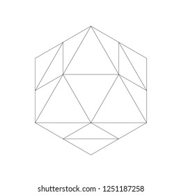 Wireframe mesh objects. Network line, HUD design sphere. Abstract 3d Object. Isolated on white background
