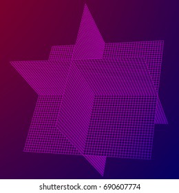 Wireframe Mesh Plane Axis. Three dimensions. Connection Structure. Digital Data Visualization Concept. Vector Illustration.