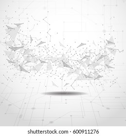 Wireframe mesh polygonal background