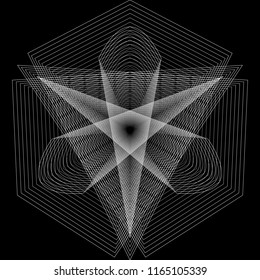 Wireframe mesh polygonal background. Abstract form with connected lines and dots. illustration