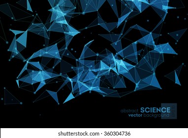 Wireframe mesh polygonal background. Abstract form with connected lines and dots. Low poly background. Vector Illustration EPS10.