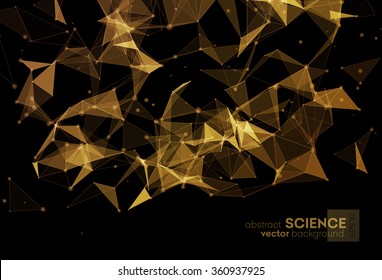 Wireframe mesh polygonal background. Abstract form with connected lines and dots. Low poly background. Vector Illustration EPS10.