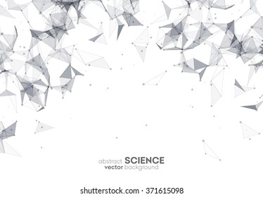 Wireframe mesh polygonal background. Abstract form with connected lines and dots. Low poly background. Vector Illustration EPS10.