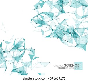 Wireframe mesh polygonal background. Abstract form with connected lines and dots. Low poly background. Vector Illustration EPS10.