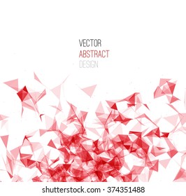 Wireframe mesh polygonal background. Abstract form with triangles and dots. Low poly background. Vector Illustration EPS10.