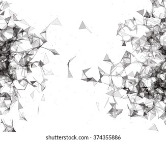 Wireframe mesh polygonal background. Abstract form with connected lines and dots. Low poly background. Vector Illustration EPS10.