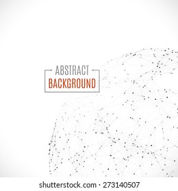 Wireframe mesh polygonal background. Sphere with connected lines and dots. Vector Illustration EPS10.
