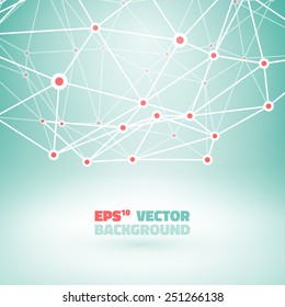 Wireframe mesh polygonal element. Abstract form with connected lines and dots. Vector Illustration EPS10.