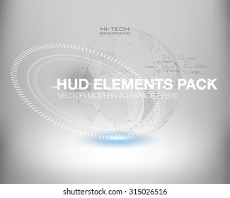 Wireframe mesh polygonal element. Abstract form with connected lines and dots. infographic elements. Vector science Polygonal background. Futuristic HUD background.