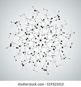 Wireframe mesh polygonal element, abstract technology illustration