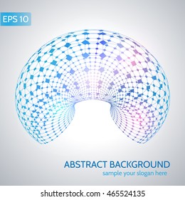 Wireframe mesh polygonal element. Geometric Modern Technology Concept. Digital Data Visualization. Abstract background