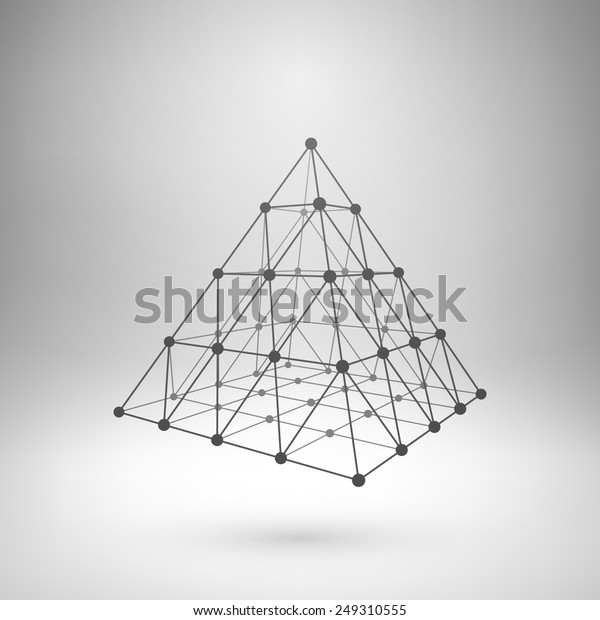 Wireframe Mesh Polygonal Element Pyramid Connected Stock Vector ...