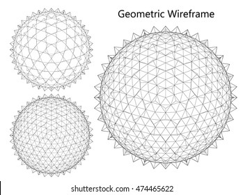 Wireframe mesh polygonal element. Sphere 3d. Vector Illustration EPS10
