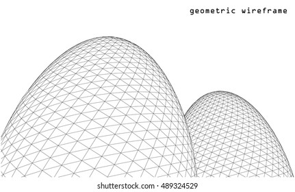 Wireframe mesh polygonal element. Sphere 3d. Vector Illustration EPS10