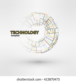 Wireframe mesh polygonal logo element. Torus with connected lines and dots. Vector Illustration EPS10.