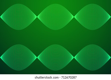 Wireframe Mesh Sinusoidal Plane. Trigonometry. Connection Structure. Digital Data Visualization Concept. Vector Illustration.