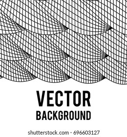 Wireframe Mesh Twist Columns Background With Copy Space. Connection Structure. Big Data Visualization Concept. Vector Illustration.