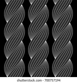 Wireframe Mesh Twist Columns Background. Connection Structure. Big Data Visualization Concept. Vector Illustration.