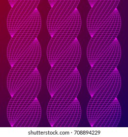 Wireframe Mesh Twist Columns Background. Connection Structure. Big Data Visualization Concept. Vector Illustration.