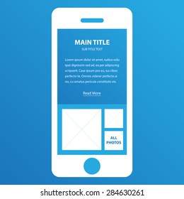 Wireframe Mobile App Ui Kit About With Text Info Screen