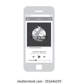 Wireframe Mobile Ui Kit Music Player Screen.