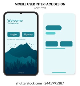 wireframe mobile user interface login page display design