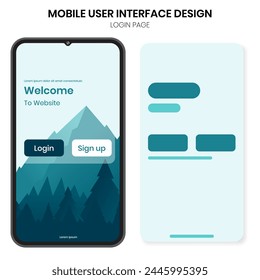 wireframe mobile user interface login page display design
