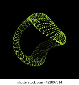 Wireframe Object with Dots. Abstract 3D Connection Structure. Geometric Shape for Design. Lattice Geometric Element,
