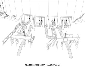 Wire-frame oil tank. EPS 10 vector format. Vector rendering of 3d