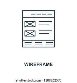 Wireframe outline icon. Premium design from web development collection. UX and UI. Pixel perfect wireframe icon. For web design, apps, software, printing usage.