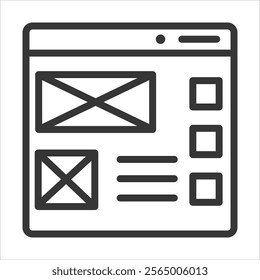 Wireframe Outline Icon Vector Illustration