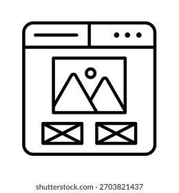 Wireframe Outline Icon Vector Illustration