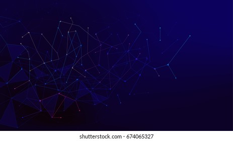 wireframe polygon technology abstract background