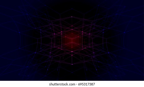 wireframe polygon technology abstract background