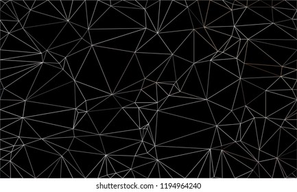 Wireframe polygonal abstract mesh.  Vector Polygon which consist of triangles. Geometric dark background in Origami style.