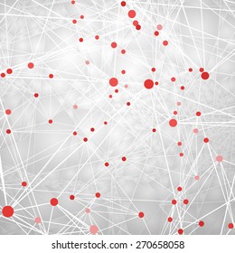 Wireframe Polygonal Element. Abstract Background with Connected Lines and Dots