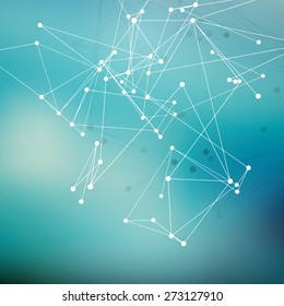 Wireframe Polygonal Element. Abstract Background with Connected Lines and Dots