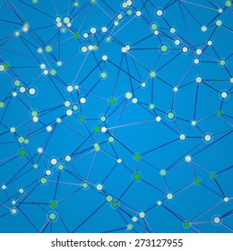 Wireframe Polygonal Element. Abstract Background with Connected Lines and Dots