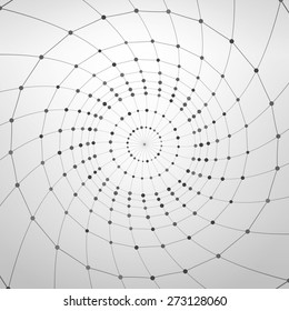 Wireframe Polygonal Element. Abstract Background with Connected Lines and Dots