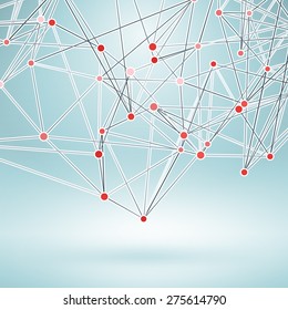 Wireframe Polygonal Element. Abstract Background with Diamonds