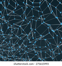 Wireframe Polygonal Element. Abstract Background with Diamonds