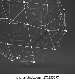 Wireframe Polygonal Element. Abstract Background with Diamonds