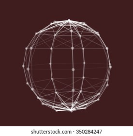Wireframe Polygonal Element vector illustration